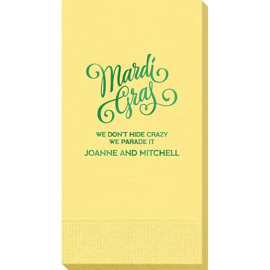 Mardi Gras Script Guest Towels